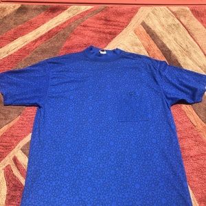 Blue geometric hi tech shirt